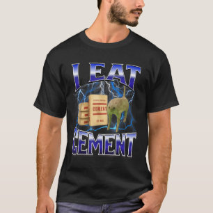 T-shirt Je Mange Cement Drôle Chat Mème Internet Mèmes Drô