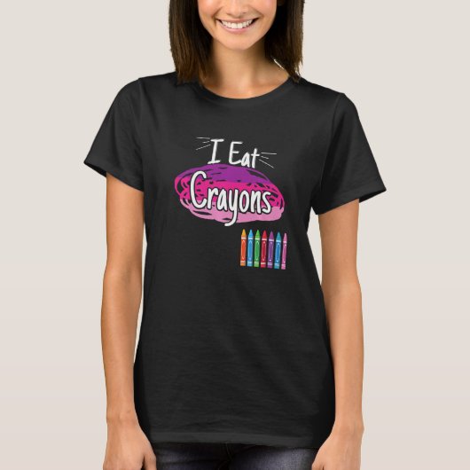 T-shirt Je mange Crayons Crayon (Devant)