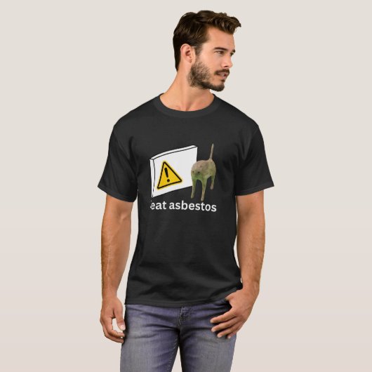 T-shirt Je mange de l'amiante drôle maudit chat maudit mèm (Devant entier)