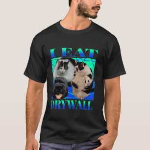 T-shirt Je Mange Drywall Chat FUNNY MEME Silencieux Chat