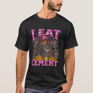 T-shirt Je Mange Du Ciment Drôle Oia Oia Chat Mème Contref