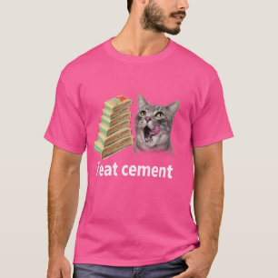 T-shirt Je Mange Du Ciment Maudit Chat Drôle Fantastique P