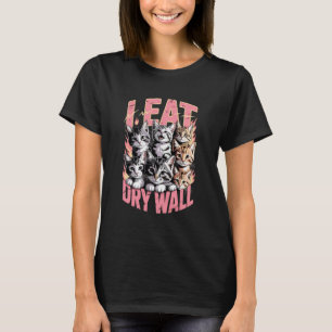 T-shirt Je mange du mur sec Amoureux de chats drôles Humor