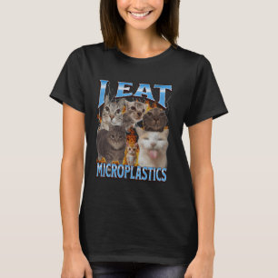 T-shirt Je Mange Microplastiques Funny Chat Mème Bootleg G