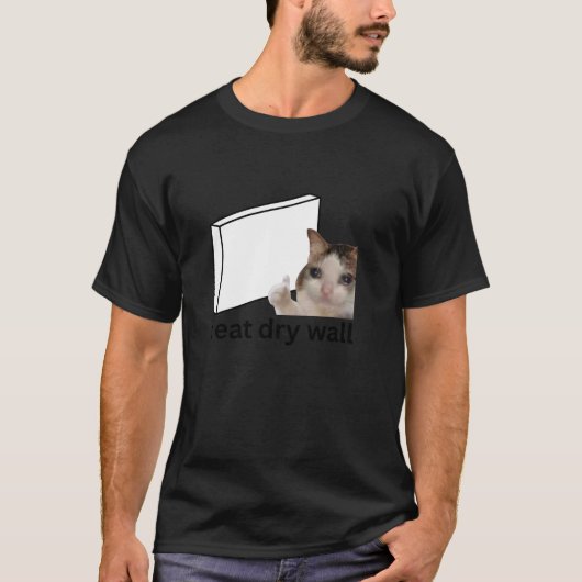 T-shirt Je Mange Mur Sec Drôle Mat Mème De Chat En Pleurag (Devant)