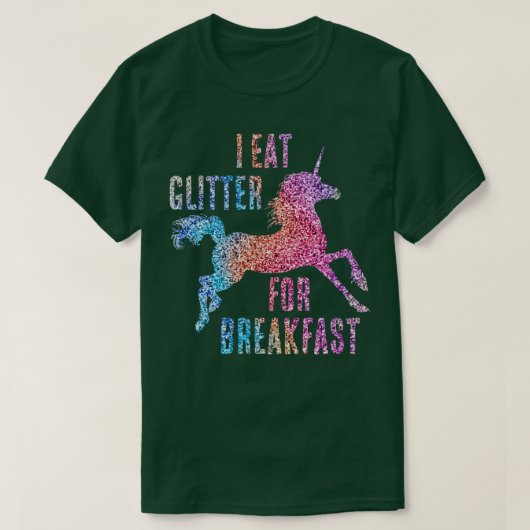 T-shirt Je Mange Parties scintillant Pour Petit Déjeuner U (Design devant)