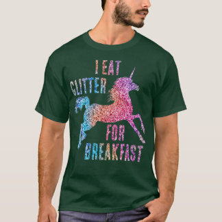 T-shirt Je Mange Parties scintillant Pour Petit Déjeuner U