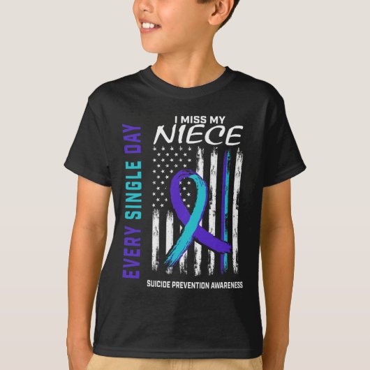 T-shirt Je Manque Ma Nièce Prévention Du Suicide Ameri (Devant)
