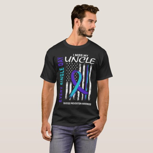 T-shirt Je Manque Mon Oncle Prévention du Suicide Ameri (Devant entier)