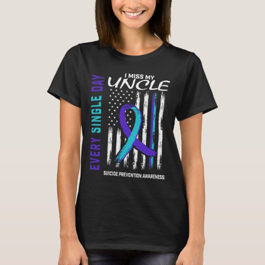 T-shirt Je Manque Mon Oncle Prévention du Suicide Ameri (Devant)