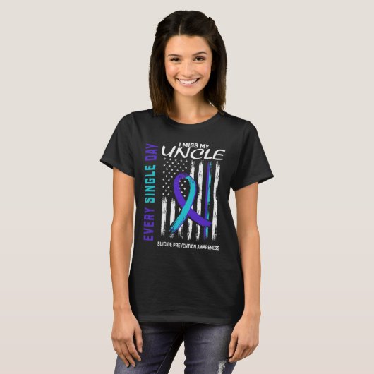 T-shirt Je Manque Mon Oncle Prévention du Suicide Ameri (Devant entier)