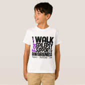 T-shirt Je marche pour la conscience d'épilepsie (Devant entier)