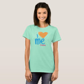 T-shirt Je Me Coeur Orange-Aqua (Devant entier)