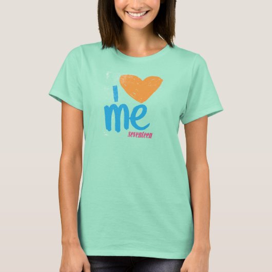 T-shirt Je Me Coeur Orange-Aqua (Devant)