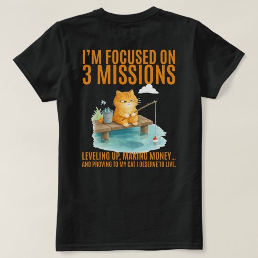 T-shirt Je me concentre sur 3 missions : Progresser, (Design dos)