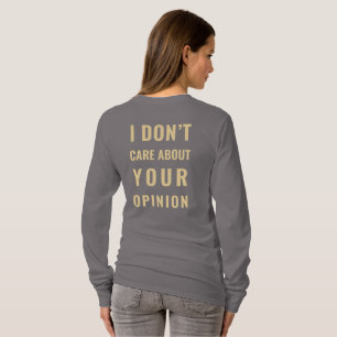 T-shirt Je Me fiche De Votre Avis Minimaliste Sarcas