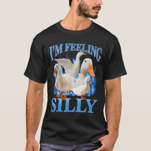 T-shirt Je me sens idiot drôle mème d'oie bootleg Vintage