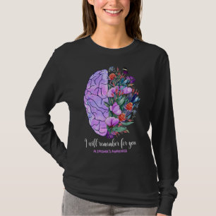 T-shirt Je Me Souviendrai De Vous Alzheimers Awareness Flo