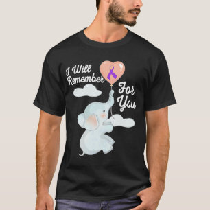 T-shirt Je me souviendrai de vous Elephant Ribbon Alzheime