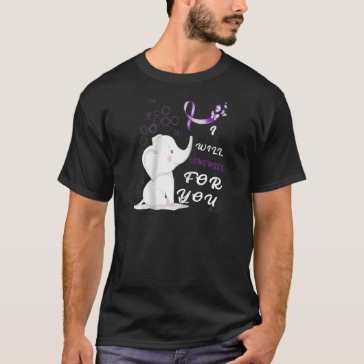 T-shirt Je me souviendrai pour vous Elephant Alzheimer's A (Devant)