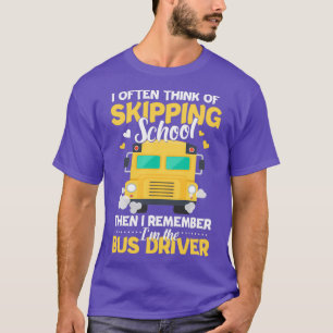 T-shirt Je Me Souviens D'Ix27M Le Conducteur De Bus Funny