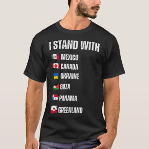 T-shirt Je me tiens avec Canada Groenland Mexique Panama G