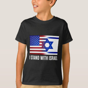 T-shirt Je me tiens avec Israël T Shirt patriotique Usa et