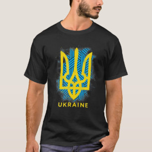 T-shirt Je me tiens avec le drapeau de l'Ukraine, symbole