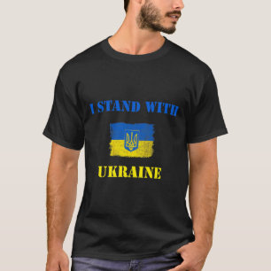 T-shirt Je me tiens avec le maillot de l'Ukraine Drapeau u