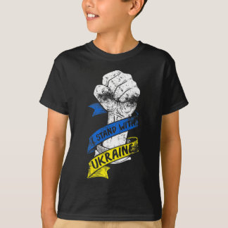 T-shirt Je me tiens avec le ruban de pouvoir du drapeau de