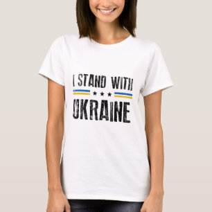 T-shirt Je me tiens avec les lignes Ukraine Soutien Ukrain