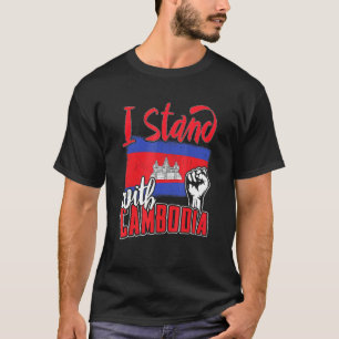 T-shirt Je me tiens avec l'idée du drapeau du Cambodge