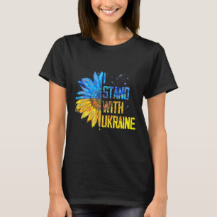 T-shirt Je me tiens avec l'Ukraine 2025 Chemises Drapeau u