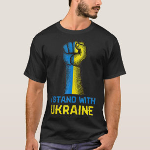 T-shirt Je me tiens avec l'Ukraine Chemise résiste au drap