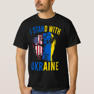 T-shirt Je Me Tiens Avec L'Ukraine Drapeau Américain Souti