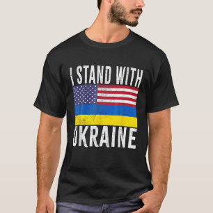 T-shirt Je Me Tiens Avec L'Ukraine Drapeau Américain Souti