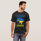 T-shirt Je Me Tiens Avec L'Ukraine Drapeau Emblème Carte P (Devant entier)