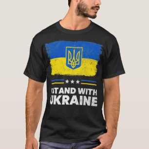 T-shirt Je Me Tiens Avec L'Ukraine Drapeau Ukrainien Ukrai