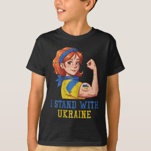 T-shirt Je me tiens avec l'Ukraine Femme forte Femmes inéb