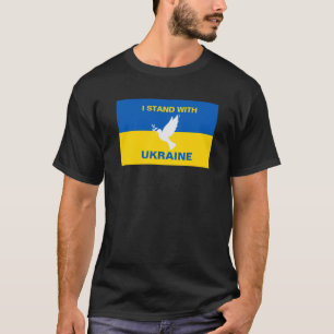 T-shirt Je me tiens avec l'Ukraine Pavillon ukrainien Dove