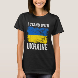 T-shirt Je me tiens avec l'Ukraine vintage drapeau ukraini