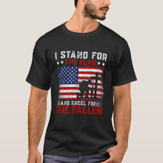 T-shirt Je me tiens pour le Drapeau et le genou pour les m