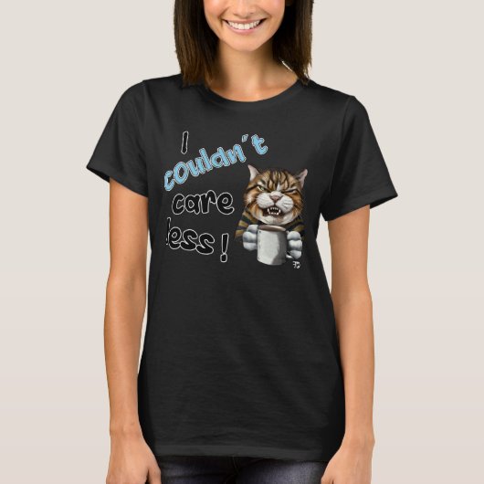 T-shirt Je m'en fiche complètement Déclaration de chat si (Devant)