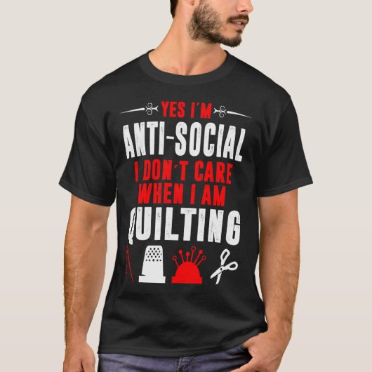 T-shirt Je m'en fiche quand je fais du patchwork (Devant)