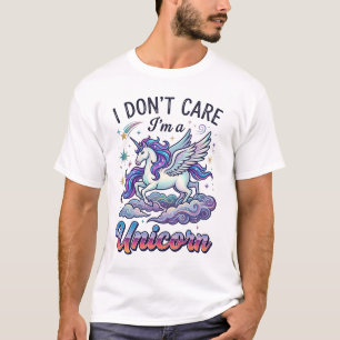 T-shirt Je M'en Fous Je Suis Licorne Ailes Nuages