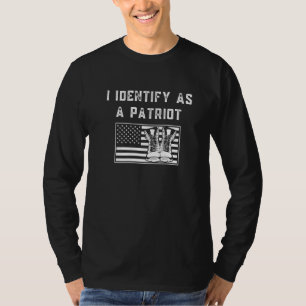 T-shirt Je M'Identifie Comme Patriot Américain Drapeau Boo