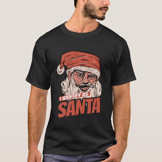 T-shirt Je M'Identifie Comme Père Noël Cool Père Noël Noël (Devant)