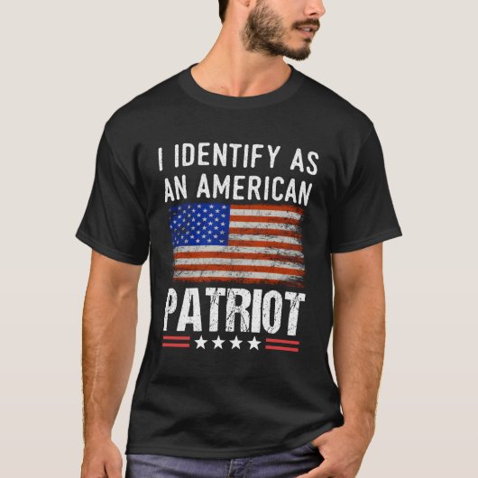 T-shirt Je M'Identifie Comme Un Patriote Américain Anciens (Devant)