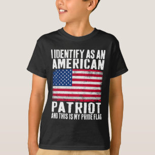 T-shirt Je m'identifie comme un patriote américain, c'est