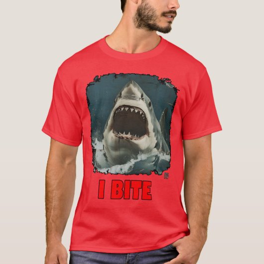 T-shirt Je MORDS drôle (Devant)